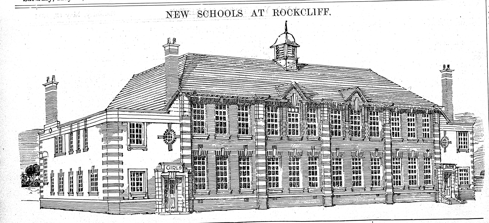 Architect's drawing, New Schools at Rockcliffe, 1911