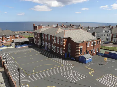 Aerial view of the School.