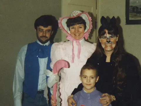 Staff in fancy dress, 1980s?